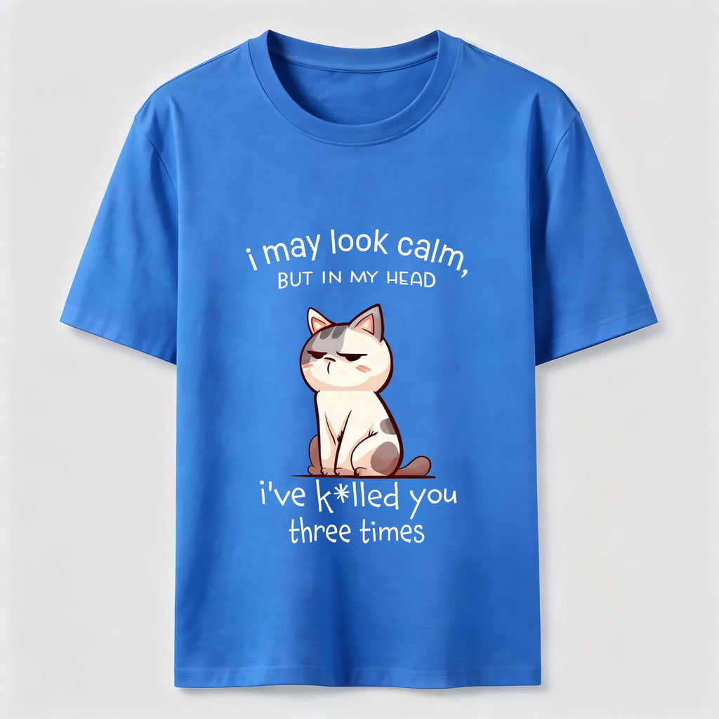 Calm Face Chaotic Mind Cat Classic T-Shirt