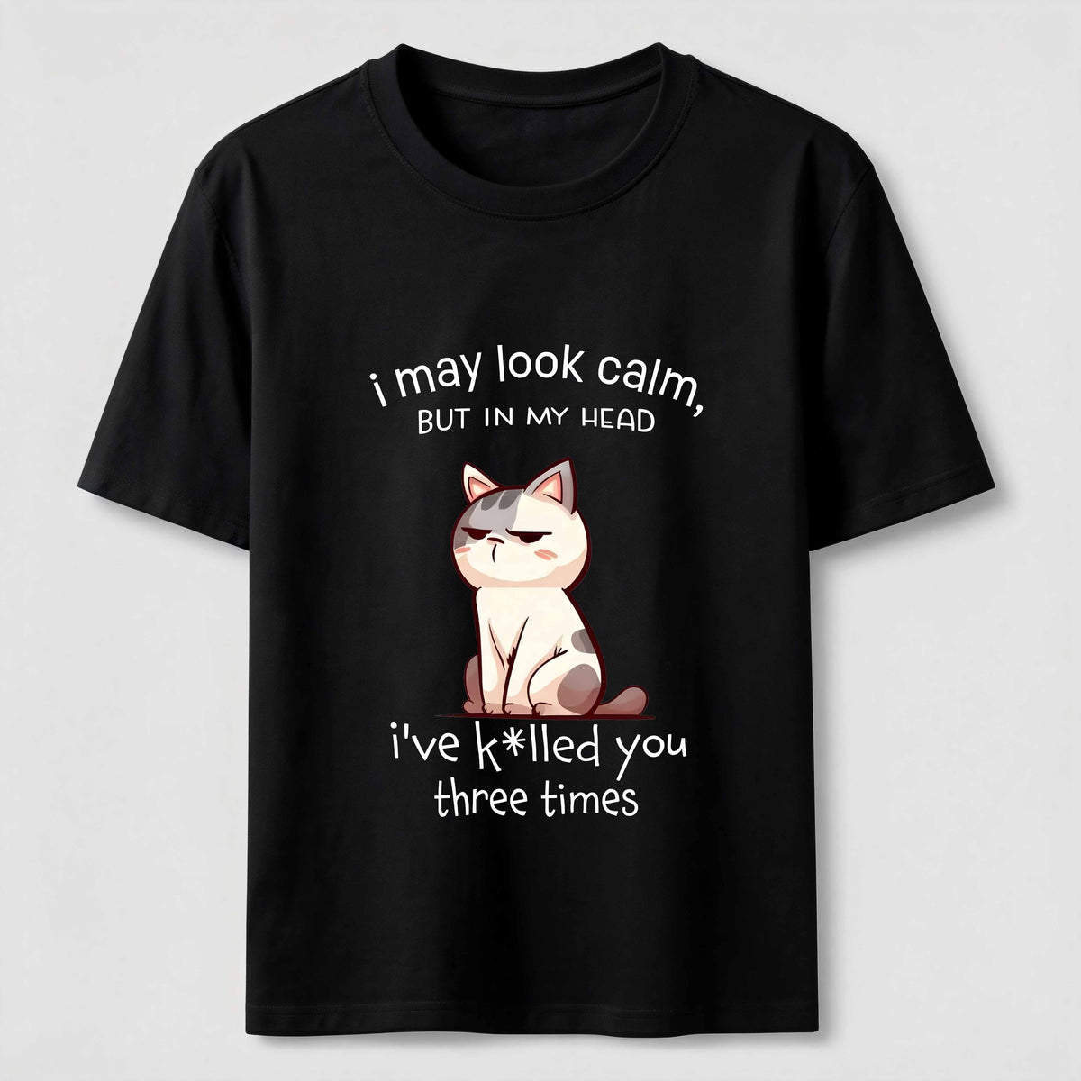 Calm Face Chaotic Mind Cat Classic T-Shirt