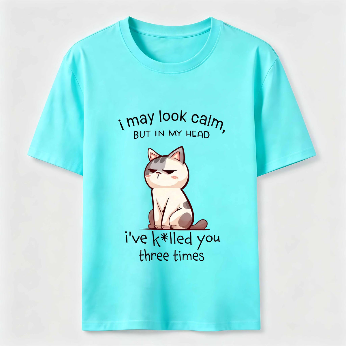 Calm Face Chaotic Mind Cat Classic T-Shirt