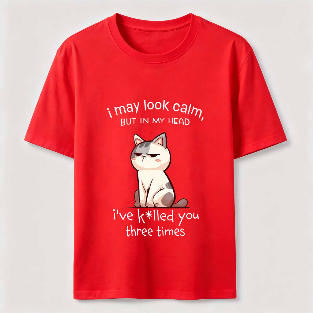 Calm Face Chaotic Mind Cat Classic T-Shirt