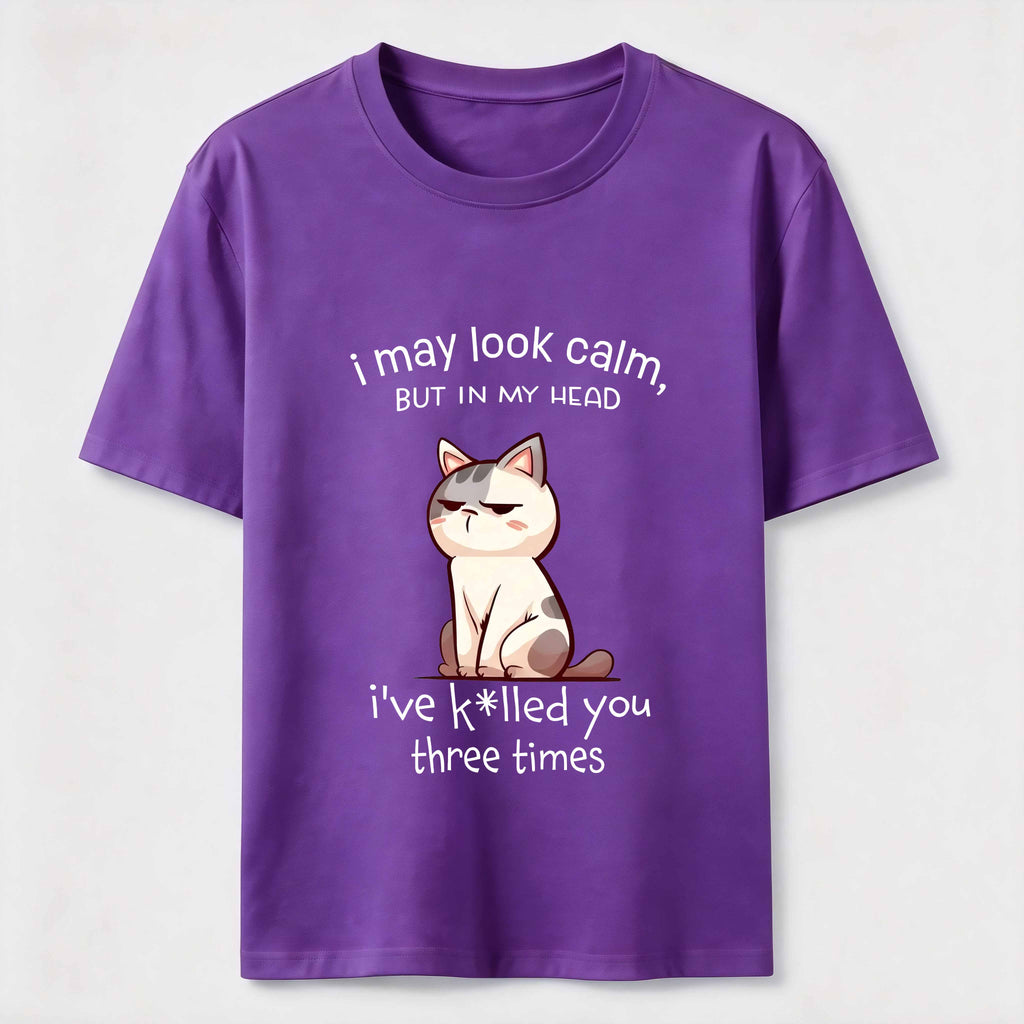 Calm Face Chaotic Mind Cat Classic T-Shirt