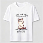 Calm Face Chaotic Mind Cat Classic T-Shirt