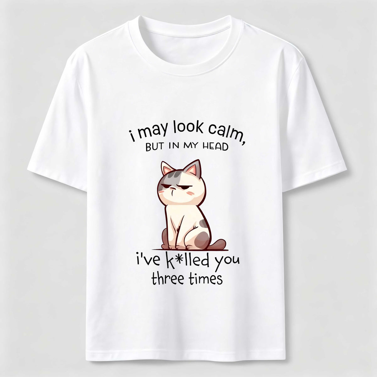 Calm Face Chaotic Mind Cat Classic T-Shirt