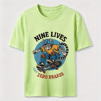 Nine Lives Zero Brakes Skateboarding Cat Classic T-Shirt