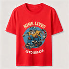 Nine Lives Zero Brakes Skateboarding Cat Classic T-Shirt