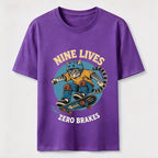 Nine Lives Zero Brakes Skateboarding Cat Classic T-Shirt