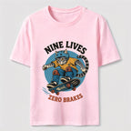 Nine Lives Zero Brakes Skateboarding Cat Classic T-Shirt