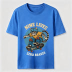 Nine Lives Zero Brakes Skateboarding Cat Classic T-Shirt