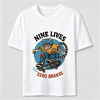 Nine Lives Zero Brakes Skateboarding Cat Classic T-Shirt