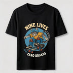 Nine Lives Zero Brakes Skateboarding Cat Classic T-Shirt