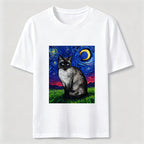 Starry Night Siamese Cat Classic T-Shirt