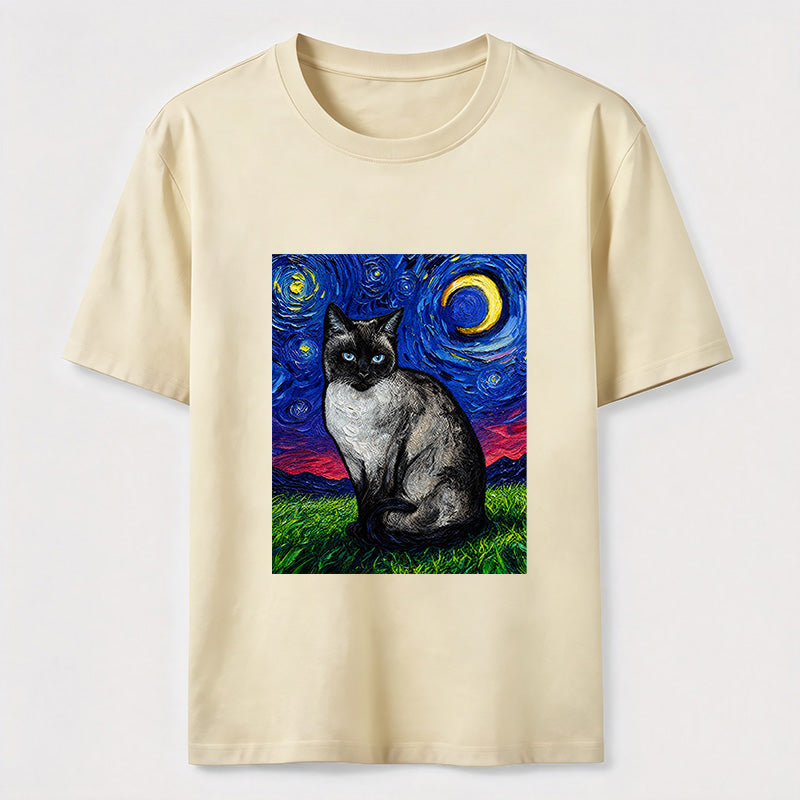 Starry Night Siamese Cat Classic T-Shirt