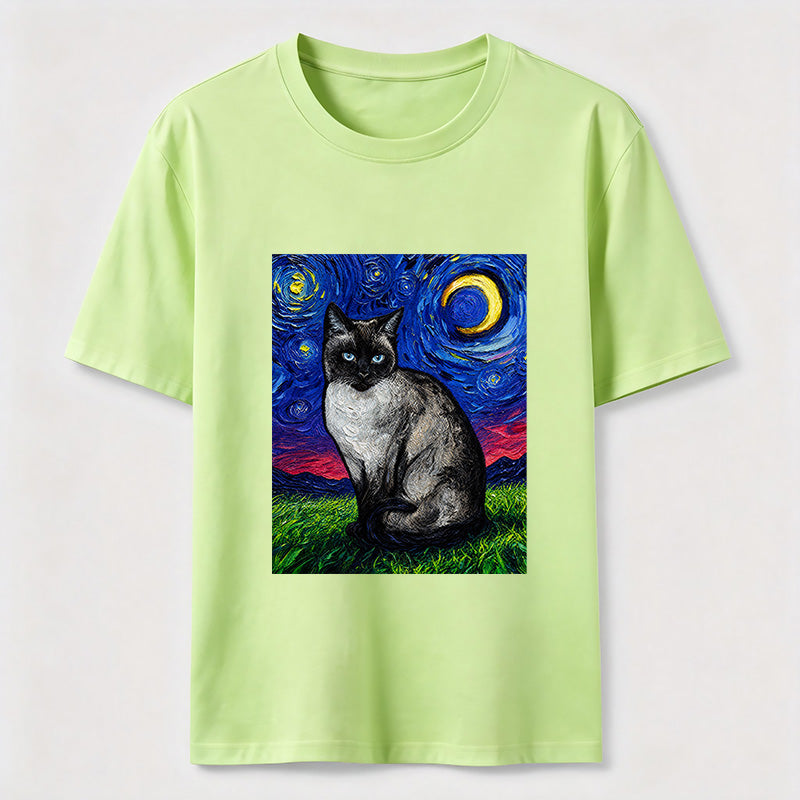 Starry Night Siamese Cat Classic T-Shirt