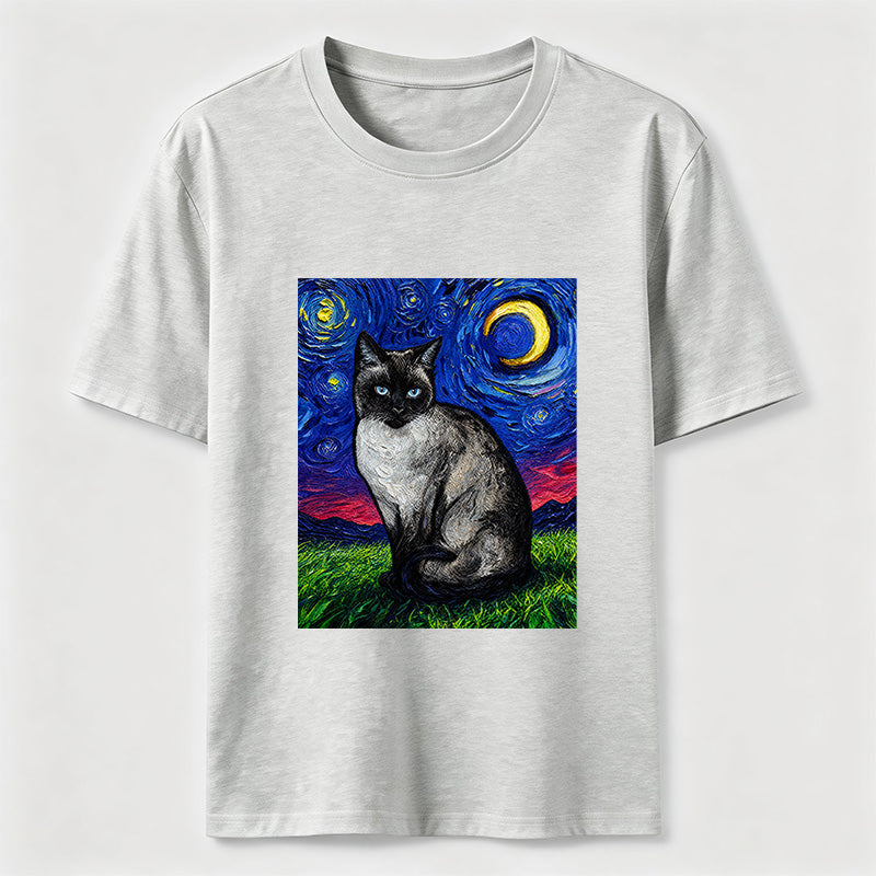 Starry Night Siamese Cat Classic T-Shirt