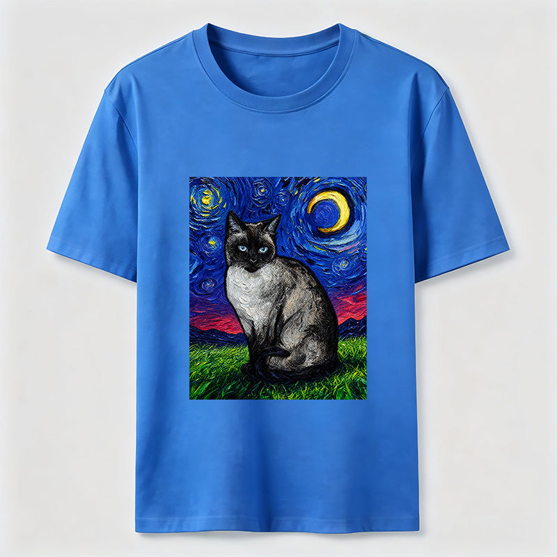 Starry Night Siamese Cat Classic T-Shirt