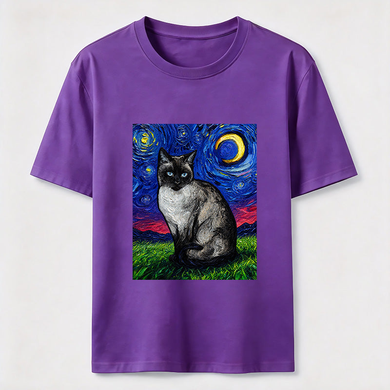 Starry Night Siamese Cat Classic T-Shirt
