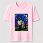 Starry Night Siamese Cat Classic T-Shirt