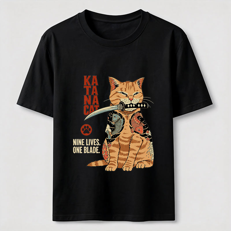 Nine Lives One Blade Samurai Cat Classic T-Shirt
