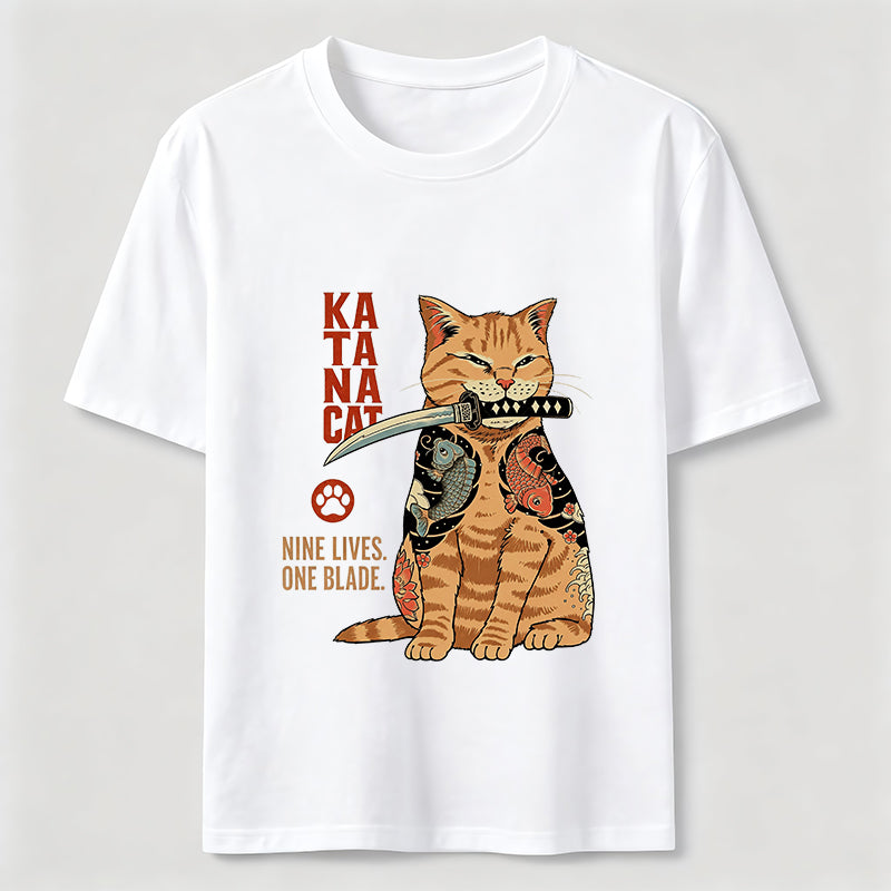 Nine Lives One Blade Samurai Cat Classic T-Shirt