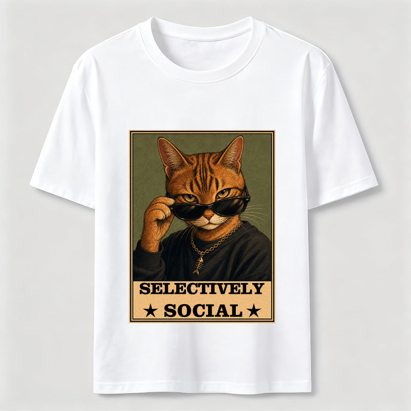 Cat Selective Not Anti-Social Classic T-Shirt