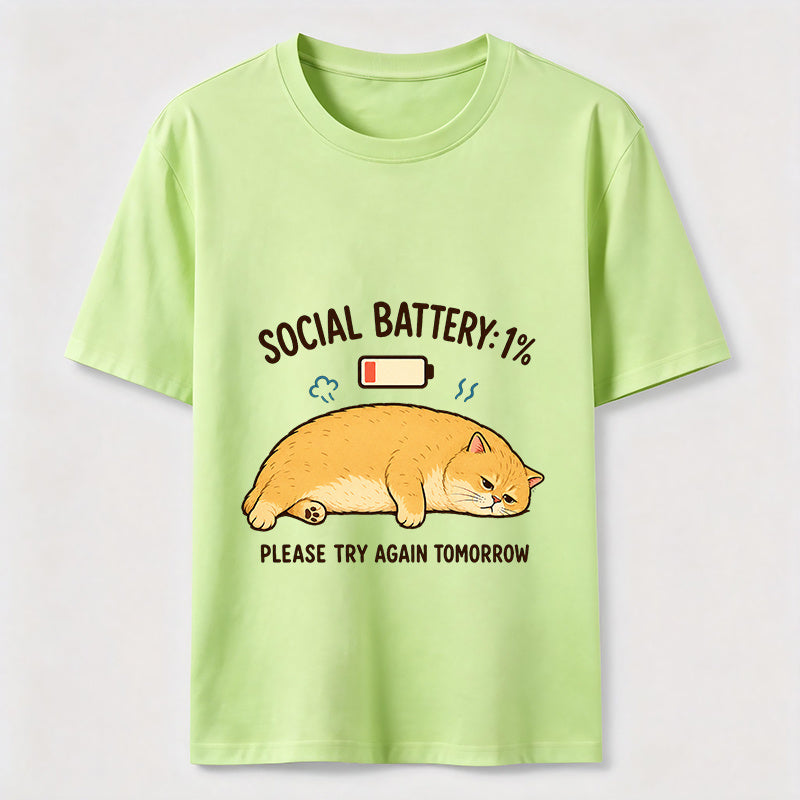 Social Battery Low Cat Classic T-Shirt
