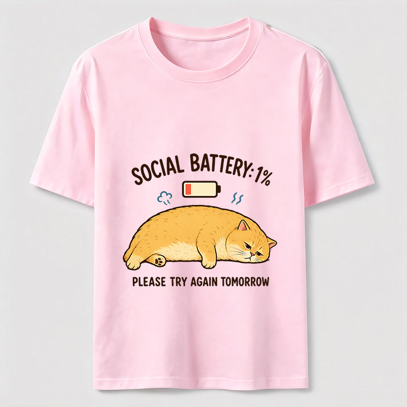 Social Battery Low Cat Classic T-Shirt