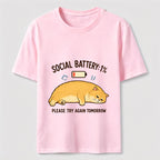 Social Battery Low Cat Classic T-Shirt