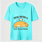 Social Battery Low Cat Classic T-Shirt
