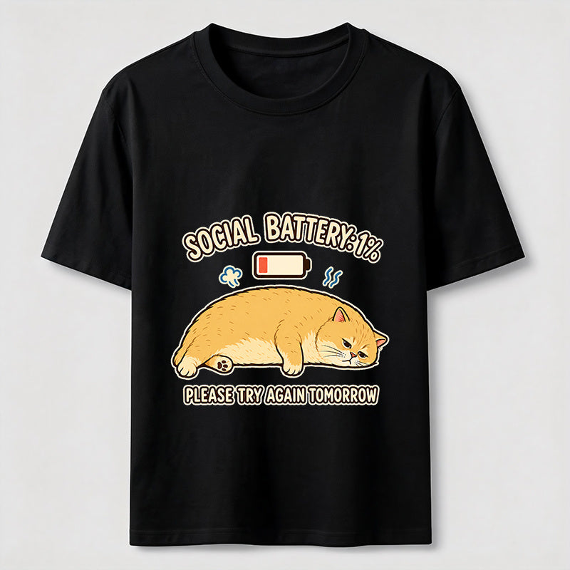 Social Battery Low Cat Classic T-Shirt