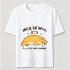 Social Battery Low Cat Classic T-Shirt