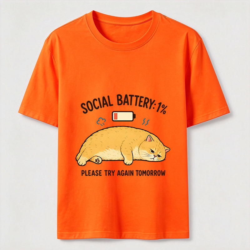 Social Battery Low Cat Classic T-Shirt