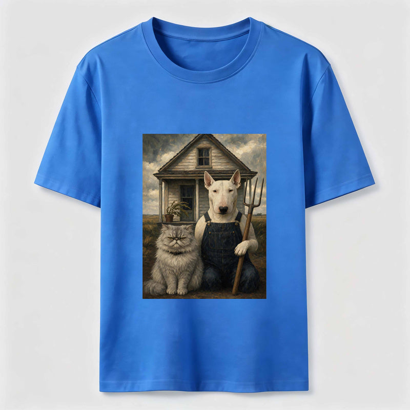 American Gothic Cat and Dog Classic T-Shirt