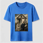 American Gothic Cat and Dog Classic T-Shirt