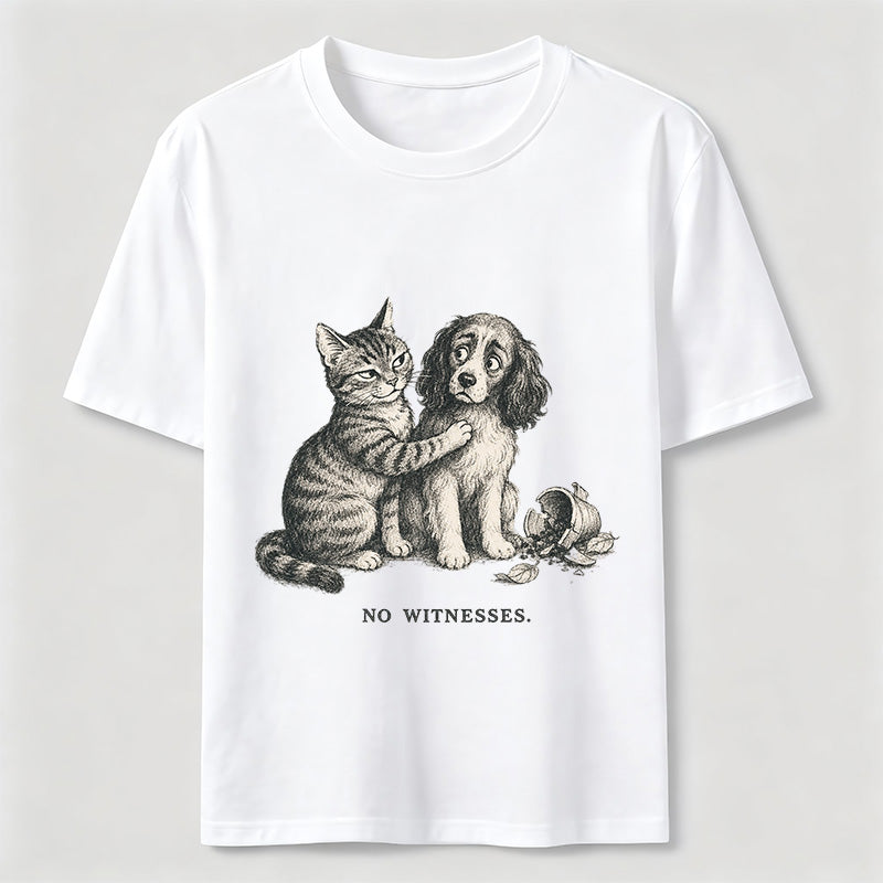 No Witnesses Cat and Dog Classic T-Shirt
