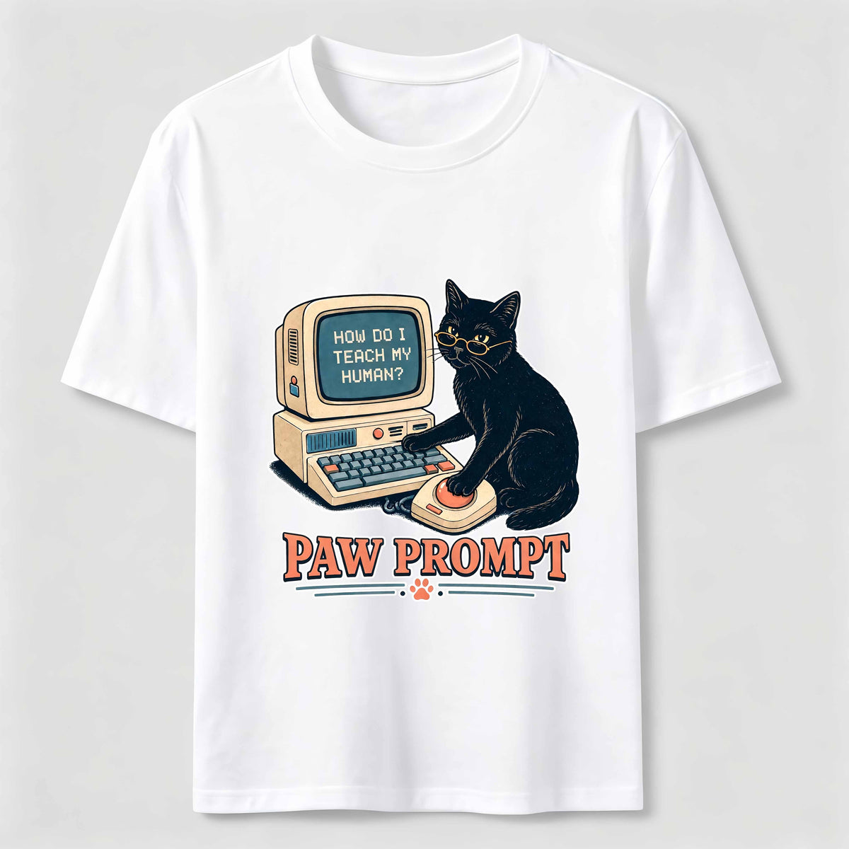 Paw Prompt Computer Cat Classic T-Shirt