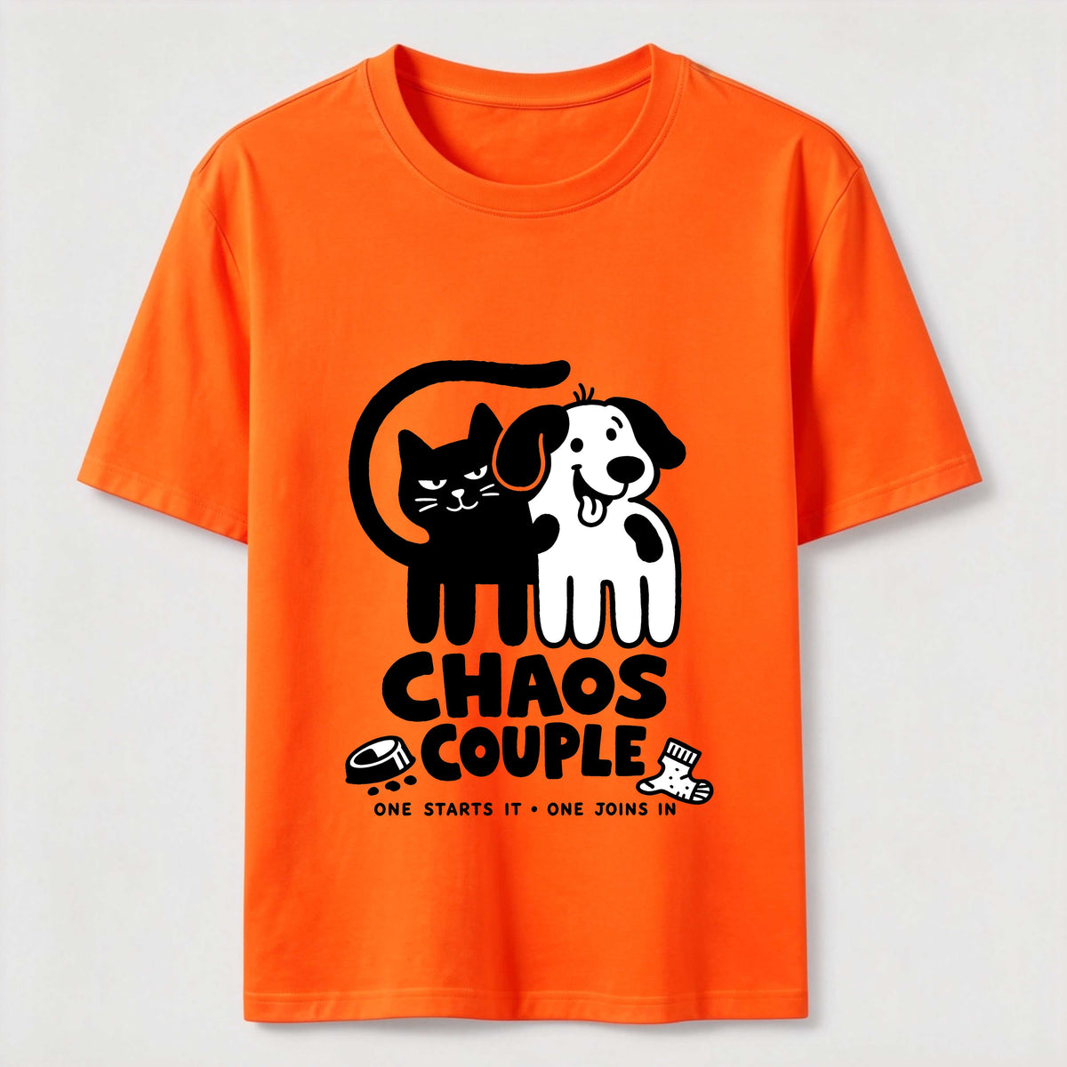 Chaos Couple Cat and Dog Classic T-Shirt