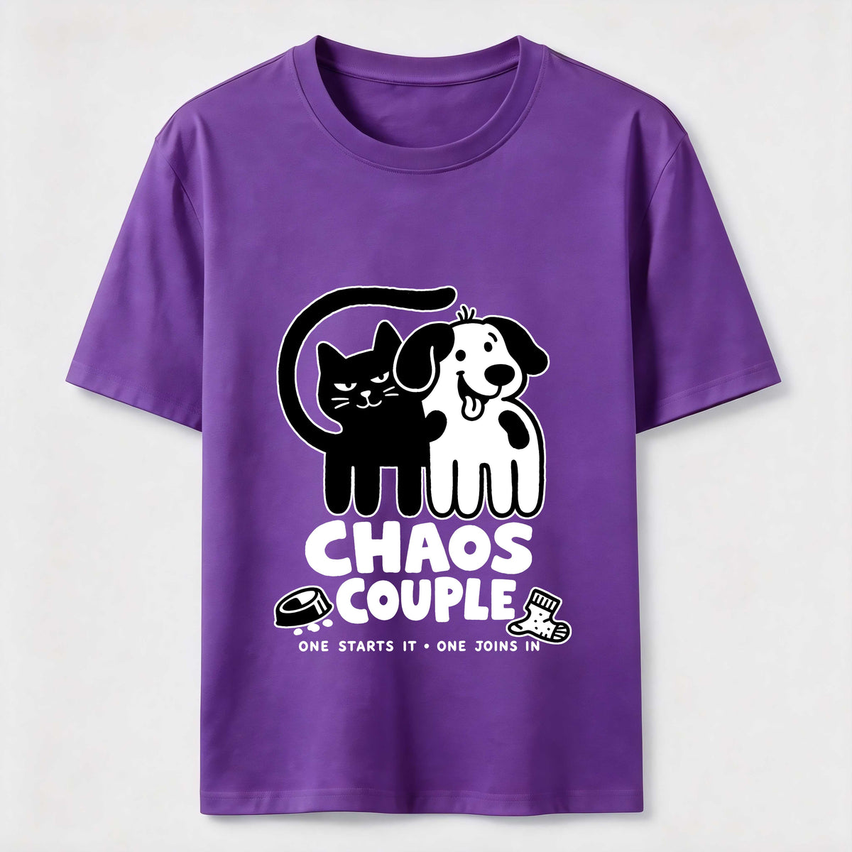 Chaos Couple Cat and Dog Classic T-Shirt
