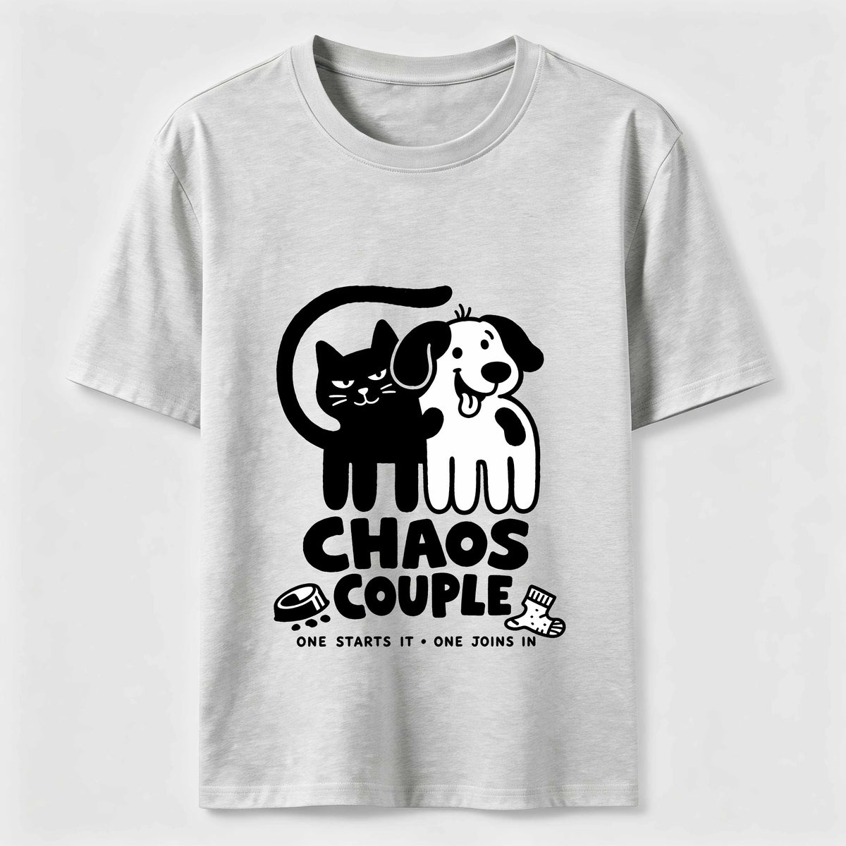 Chaos Couple Cat and Dog Classic T-Shirt