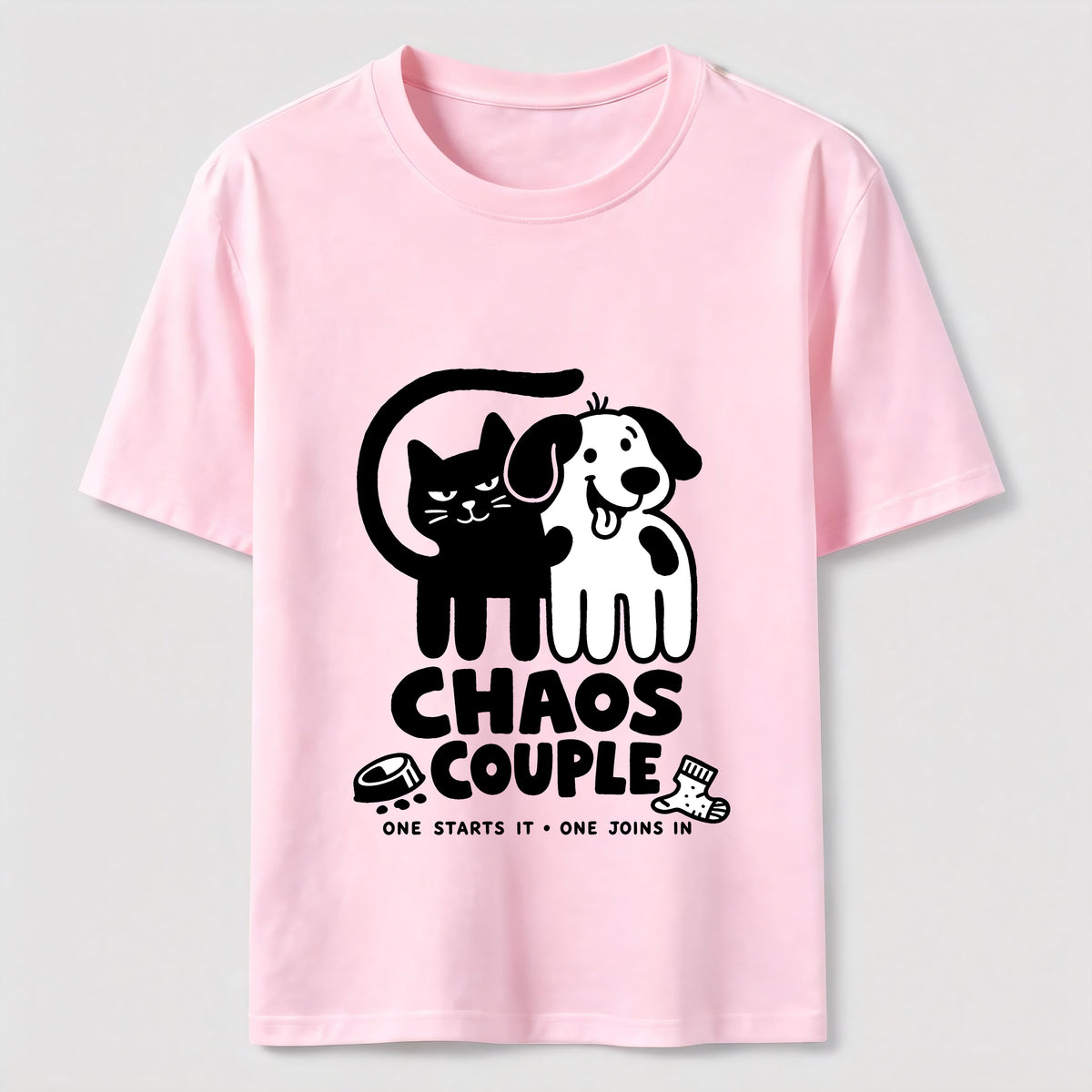 Chaos Couple Cat and Dog Classic T-Shirt