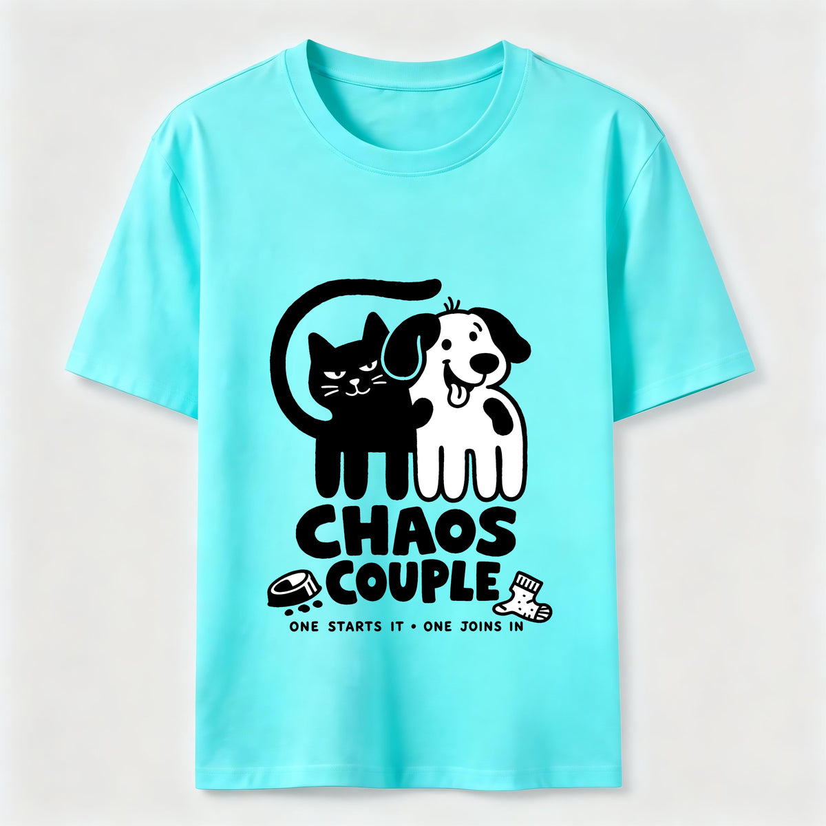 Chaos Couple Cat and Dog Classic T-Shirt