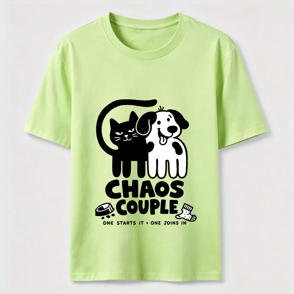 Chaos Couple Cat and Dog Classic T-Shirt