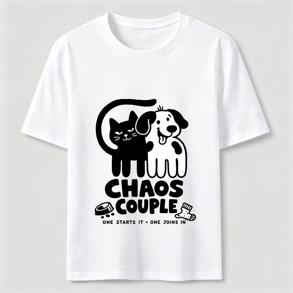 Chaos Couple Cat and Dog Classic T-Shirt