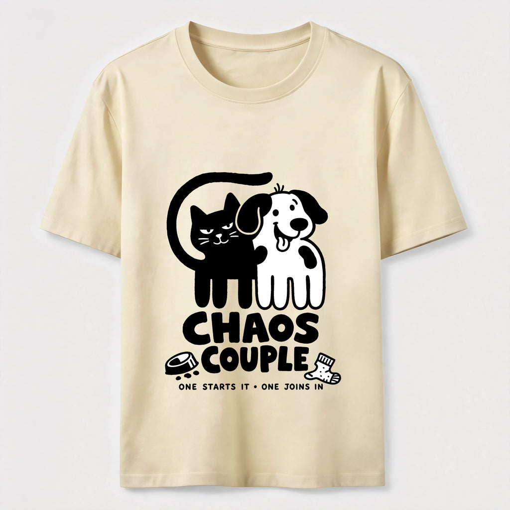 Chaos Couple Cat and Dog Classic T-Shirt