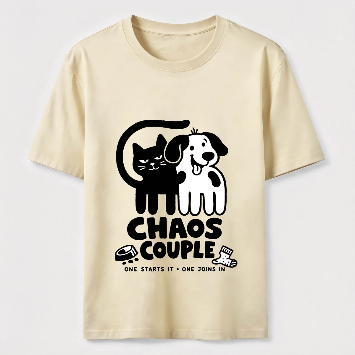 Chaos Couple Cat and Dog Classic T-Shirt