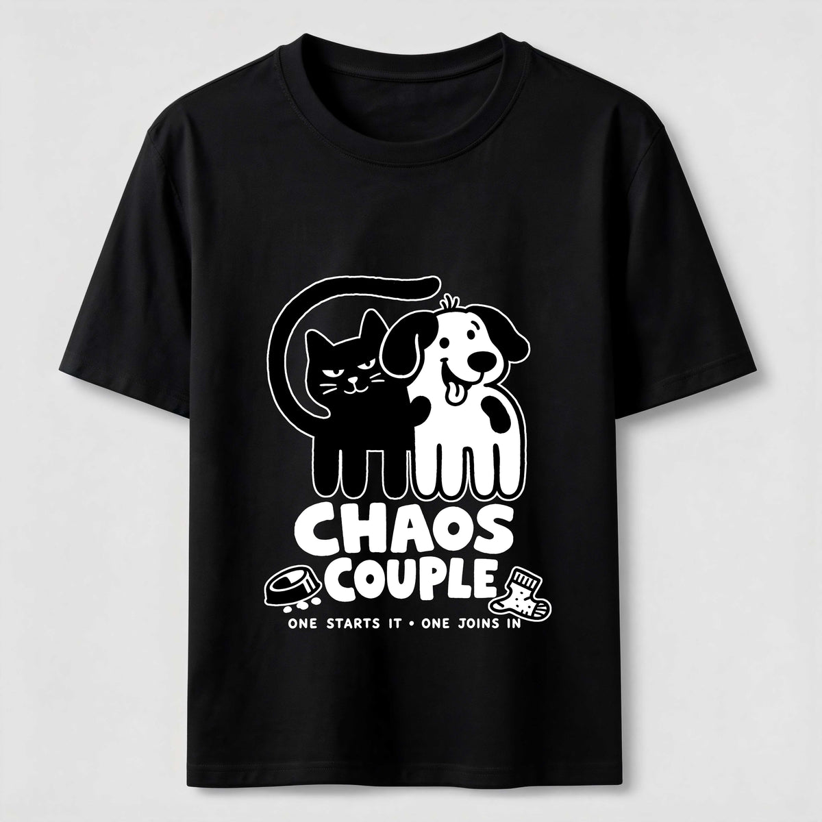 Chaos Couple Cat and Dog Classic T-Shirt