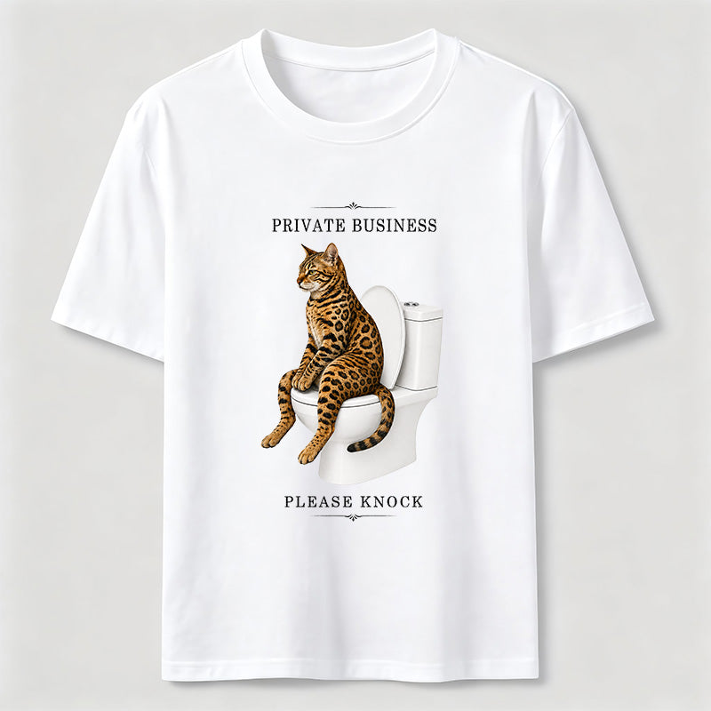 Private Business Cat Bathroom Classic T-Shirt