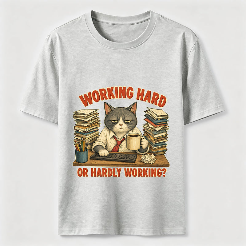 Working Hard Hardly Working Cat Classic T-Shirt