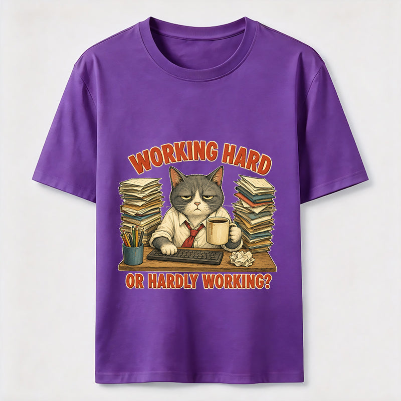 Working Hard Hardly Working Cat Classic T-Shirt