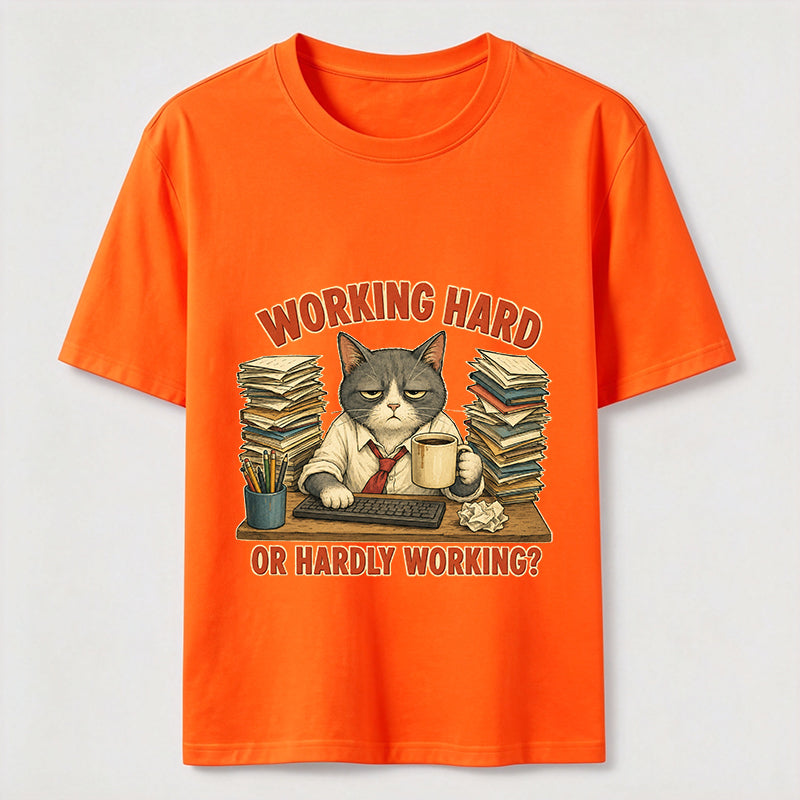 Working Hard Hardly Working Cat Classic T-Shirt