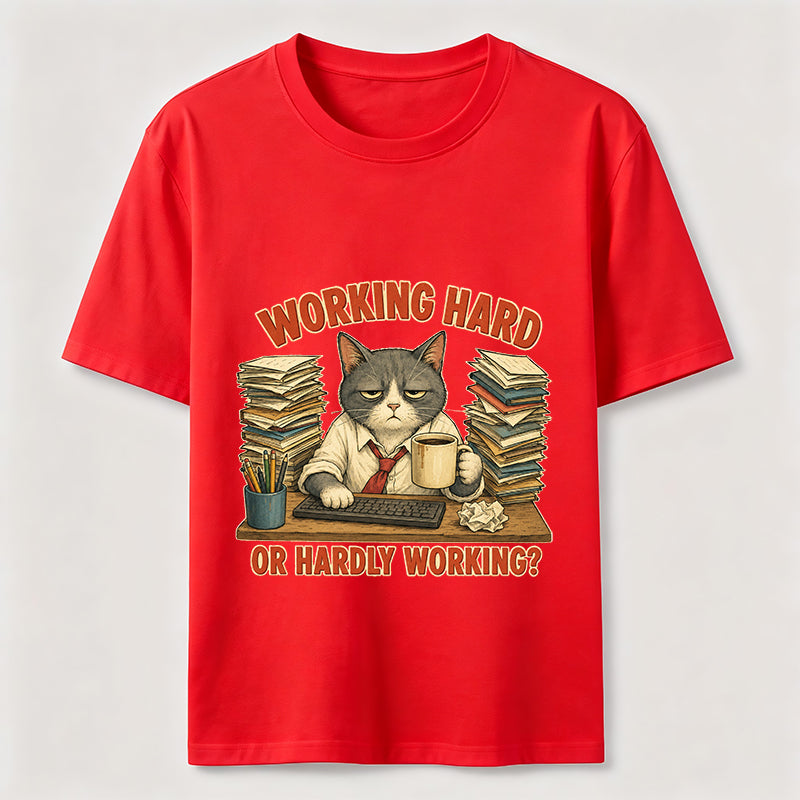 Working Hard Hardly Working Cat Classic T-Shirt